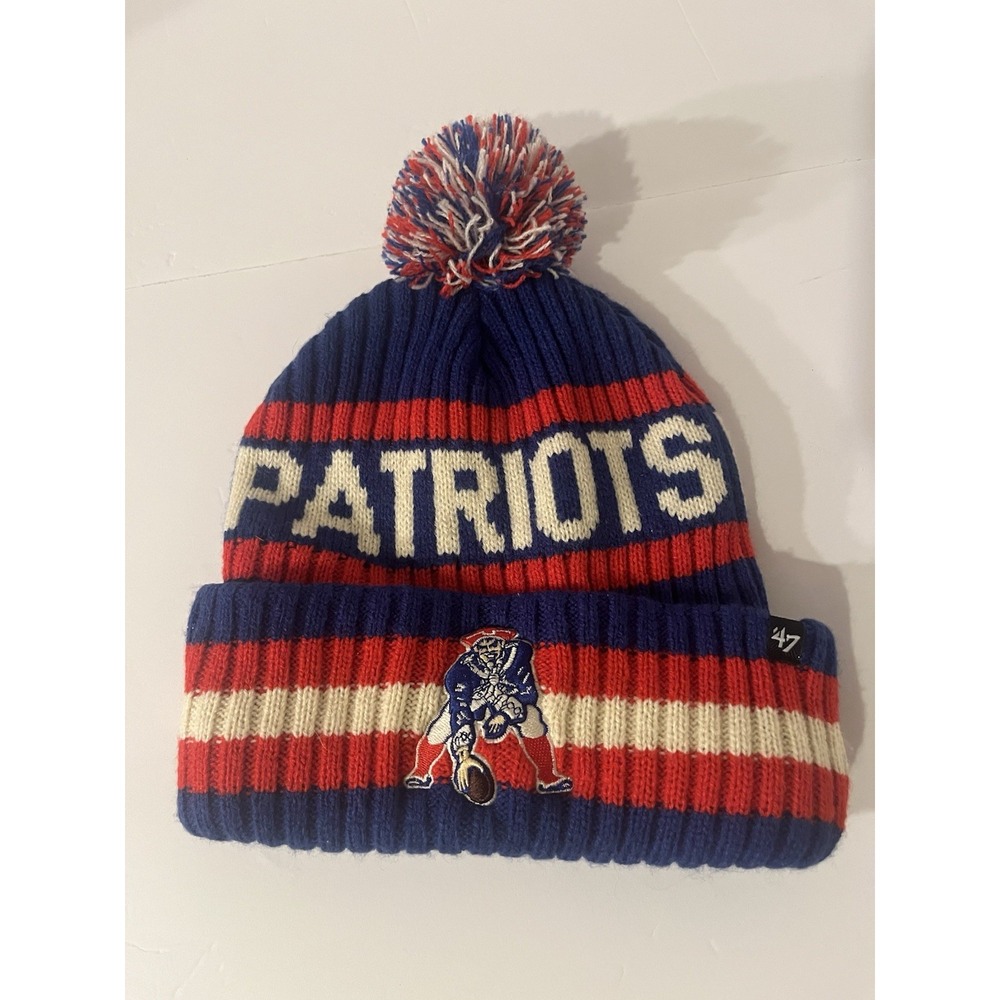 New England Patriots '47 Brand Pom Knit Beanie Winter Hat OSFA